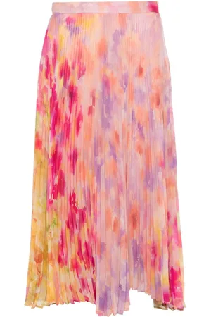 Twin-Set Floral-print pleated skirt