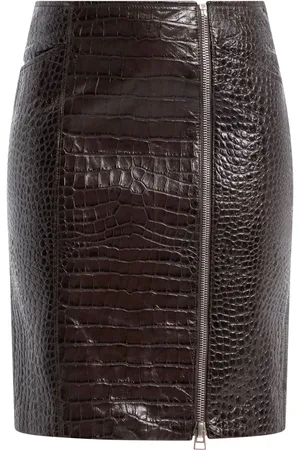 Tom Ford Crocodile-effect leather miniskirt