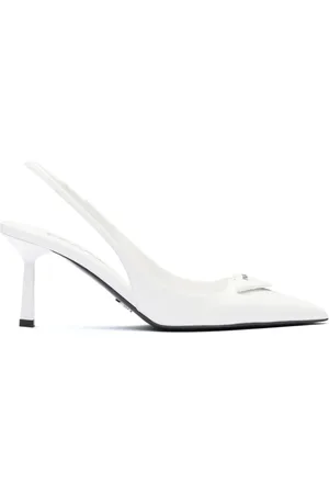 Prada 75mm leather slingback pumps