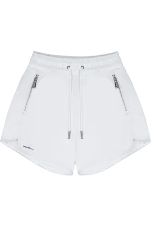 TEAM WANG design Logo-print cotton track shorts