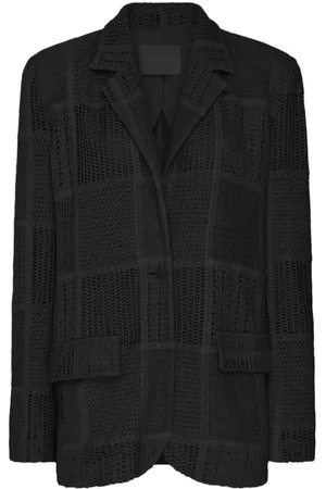 Roberta Einer Boyfriend single-breasted macrame blazer