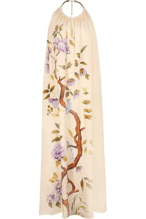 ADAM LIPPES Floral-print silk dress