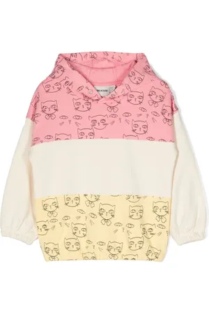 Mini Rodini Cat-print organic cotton hoodie