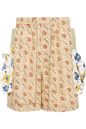 Story Contrast floral-print organic cotton shorts