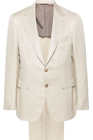 CANALI Single-breasted linen-blend suit