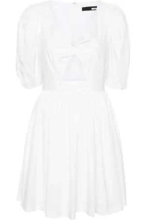 ROTATE Ruched-detail V-neck minidress