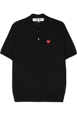 Comme des Garçons Heart-patch wool polo shirt