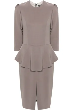 Styland Peplum-waist midi dress