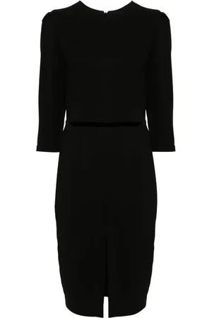 Styland Velvet-detail midi dress