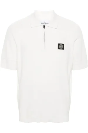 Stone Island Compass-motif knitted polo shirt