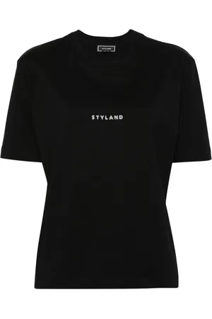Styland Glitter-detail cotton T-shirt