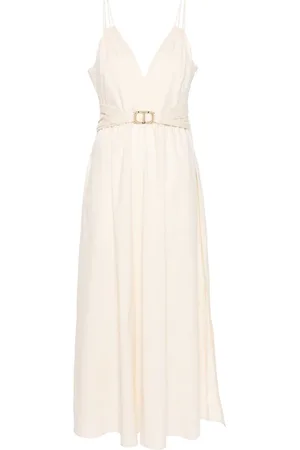 Twin-Set Belted cotton-blend mxi dress