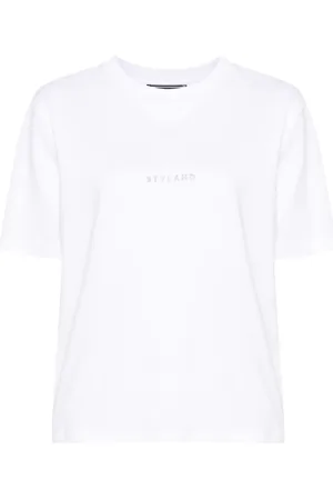 Styland Glitter-detail cotton T-shirt