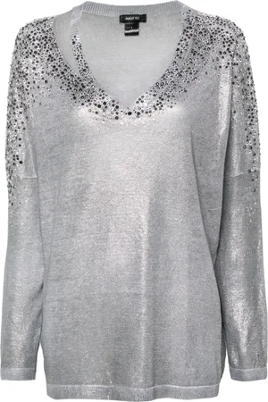 AVANT TOI Crystal-embellished V-neck jumper