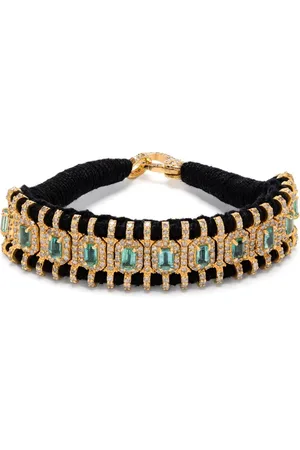 JIA JIA Emerald and diamonds statement bracelet