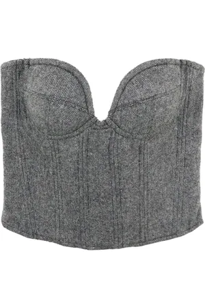 Rokh Herringbone corset-style top