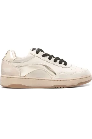 Bimba y Lola Distressed leather sneakers
