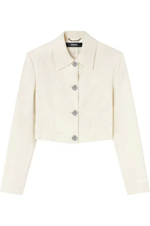 VERSACE Silk-blend cropped jacket
