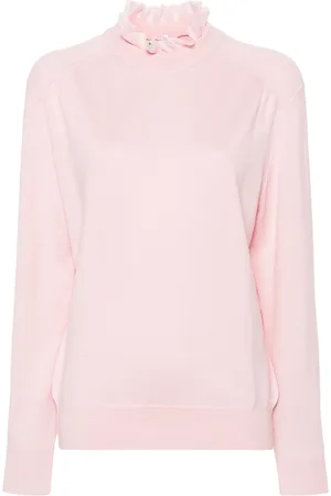 Serafini Frilled-neckline fine-knit jumper