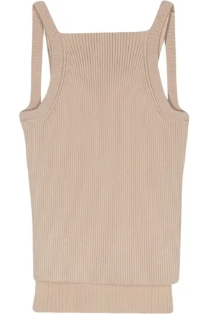 Emporio Armani Layered ribbed-knit tank top