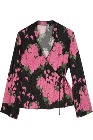 RIXO London Floral-print wrap top