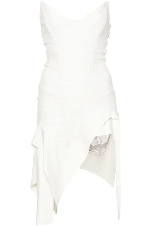 MUGLER Asymmetric bustier mini dress