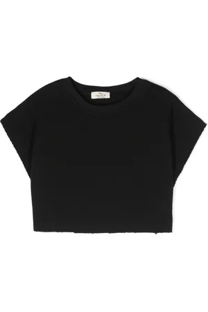 Le pandorine Textured-finish cropped T-shirt