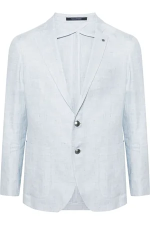 TAGLIATORE Slub-texture single-breasted blazer