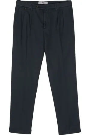 BRIGLIA Cotton-blend tapered trousers