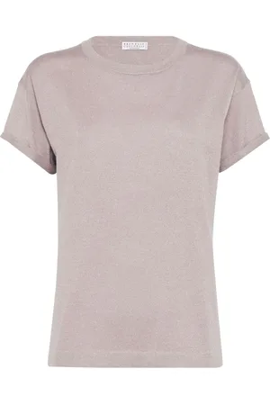 Brunello Cucinelli Metallic-threading knitted top