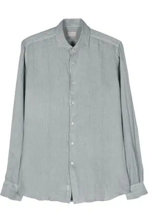Xacus Spread-collar linen shirt