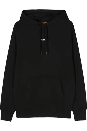 HUGO BOSS Logo-rubberised cotton hoodie