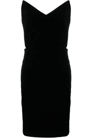 Loewe Bustier velvet strapless dress
