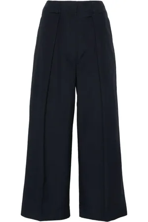 ULLA JOHNSON Pleated cropped straight trousers