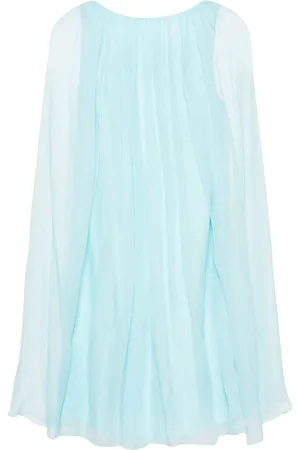 Max Mara Sheer-overlay silk cape dress