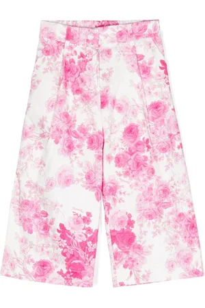 MONNALISA Floral-print wide-leg trousers
