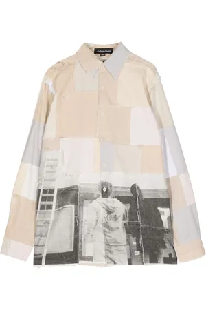 KIDSUPER STUDIOS Patchwork linen-cotton shirt