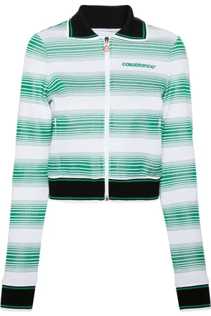 Casablanca Logo-embroidered striped sweatshirt