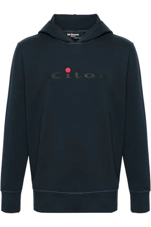 Kiton Logo-print cotton blend hoodie