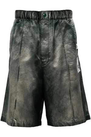 Maison Mihara Yasuhiro Logo-appliqué faded track shorts