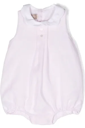 LA STUPENDERIA Scallop-collar linen romper
