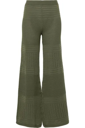 Twin-Set Pointelle-knit wide trousers