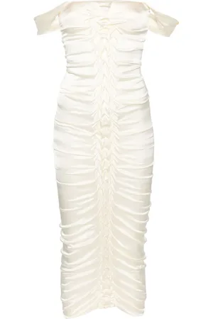 Patrizia Pepe Ruched satin midi dress