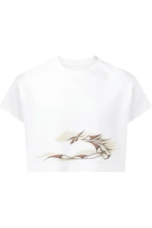 Reebok Dragon-print cotton cropped T-shirt