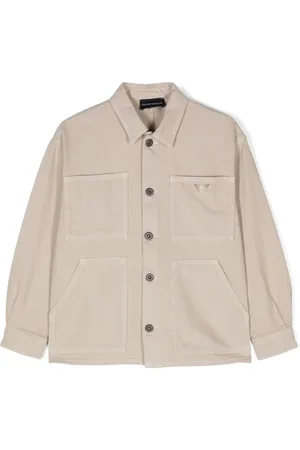 Emporio Armani Eagle-motif cotton shirt jacket