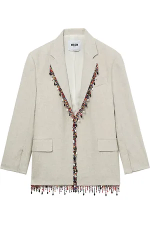 Msgm Bead-embellished single-breasted blazer