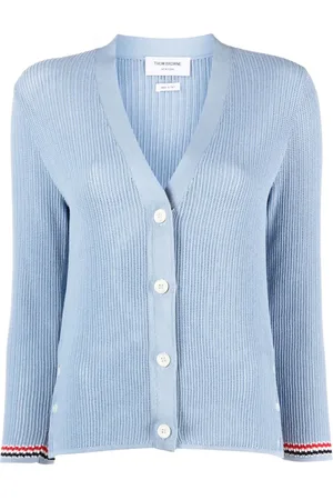 Thom Browne Pointelle-knit RWB stripe cardigan
