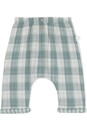 TEDDY & MINOU Check-pattern cotton trousers