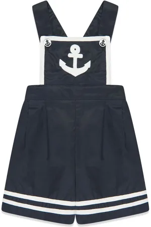 Rachel Riley Anchor-embroidered cotton romper