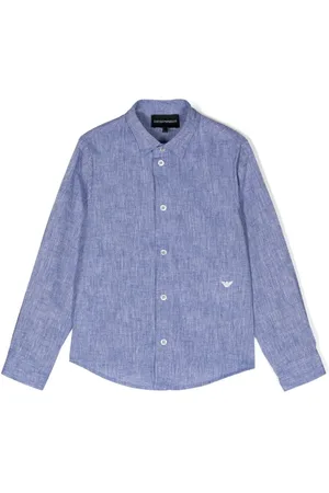 Emporio Armani Logo-embroidered cotton-blend shirt
